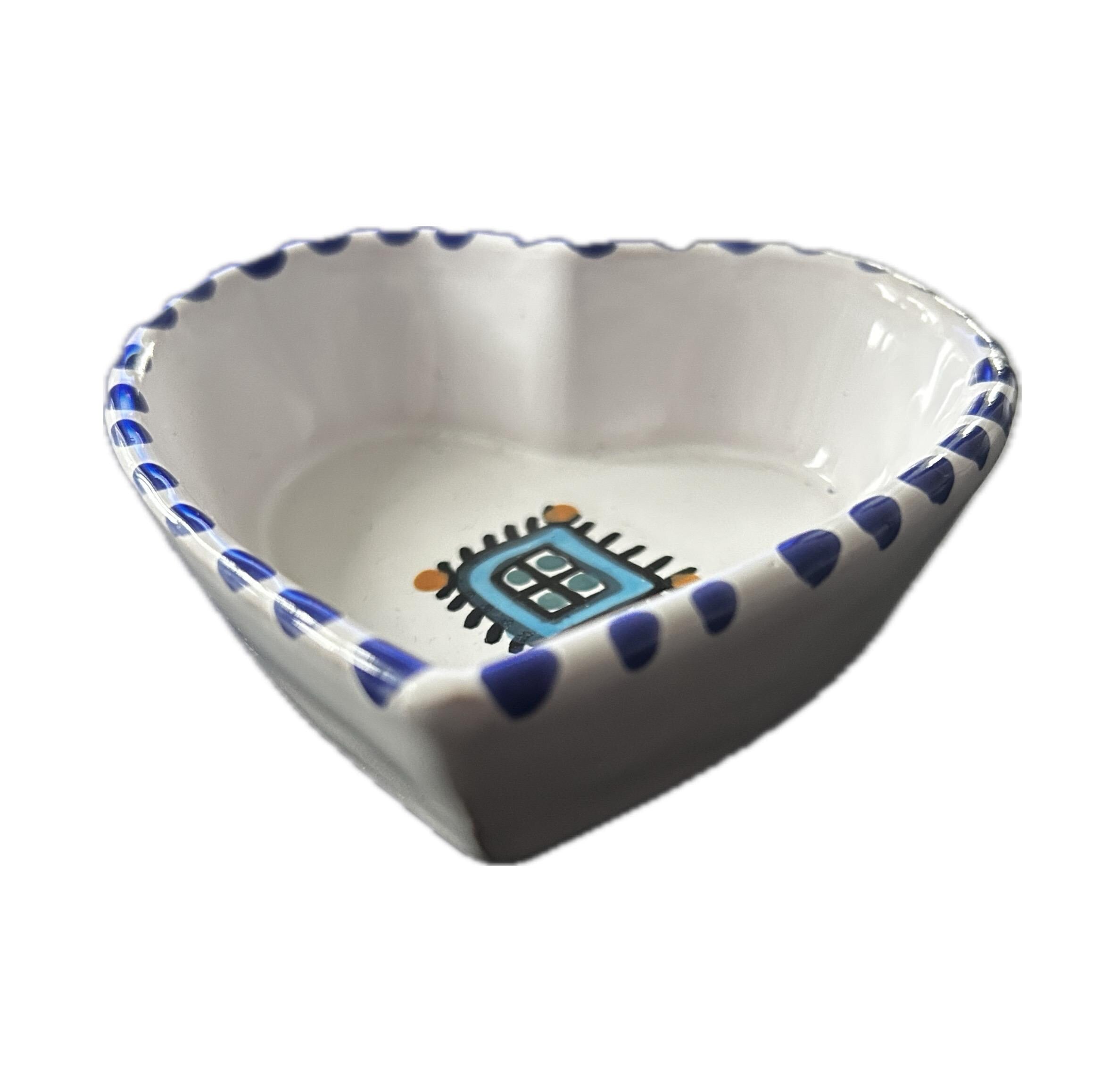 Hand-Painted Tunisian Ceramic Dip Bowl | Small Snack & Condiment Dish | Colourful Pottery
