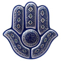 Handmade Ceramic Hamsa Serving Platter – Traditional Blue Mosaic