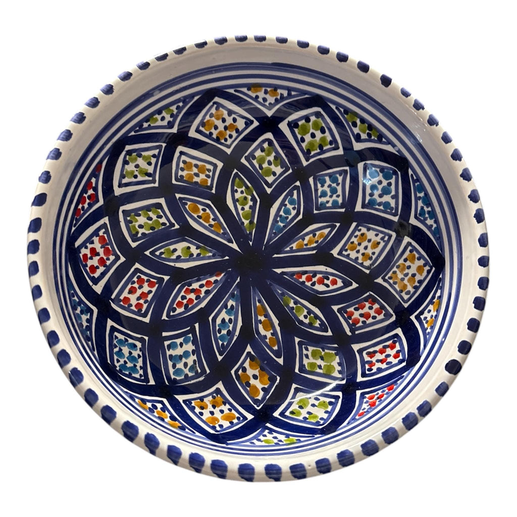 Handcrafted Tunisian Ceramic Bowl Set | Hand-Painted Serving & Salad Bowls | Artisan Mediterranean Tableware |