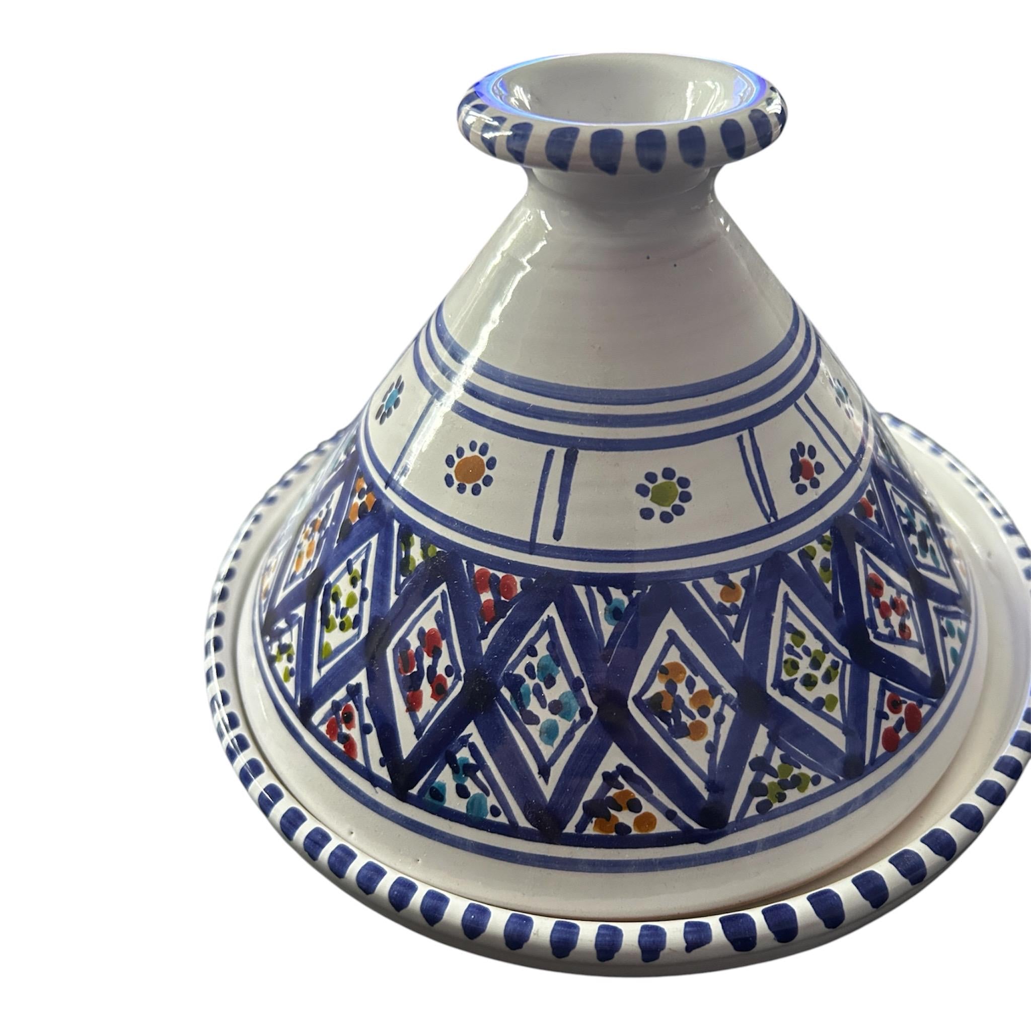 Handmade Ceramic Tagine Dish | Black & White Calligraphy Serving Tagine | Decorative Kitchenware