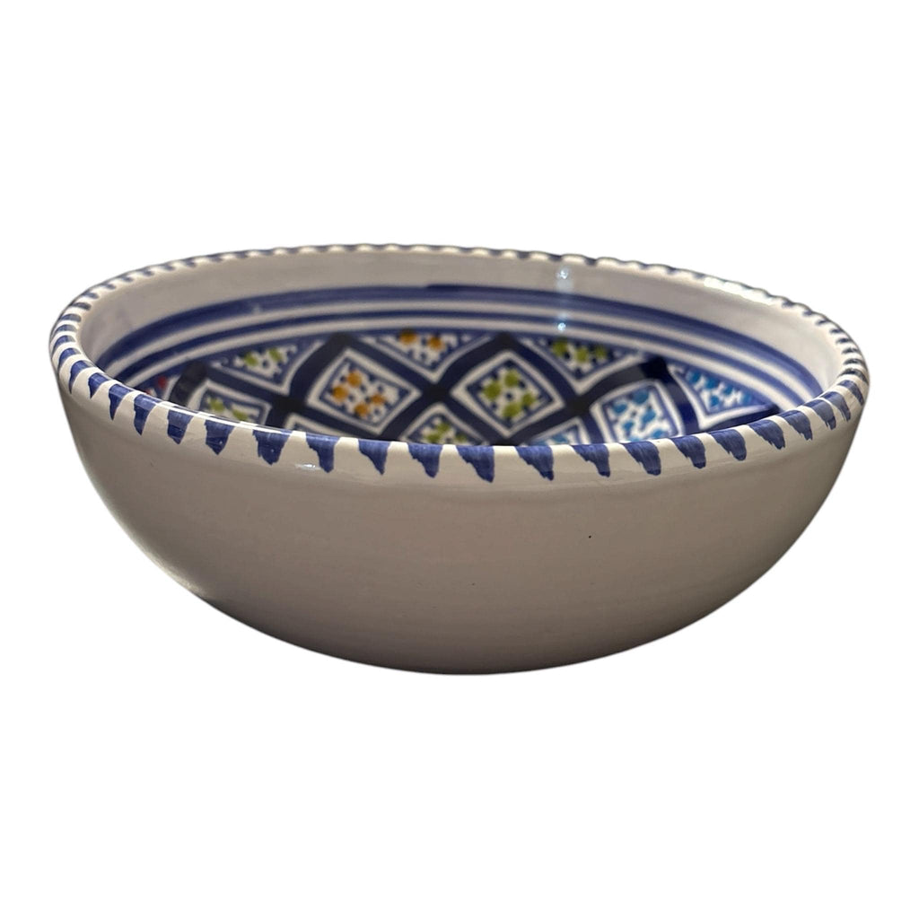 Handcrafted Tunisian Ceramic Bowl Set | Hand-Painted Serving & Salad Bowls | Artisan Mediterranean Tableware |
