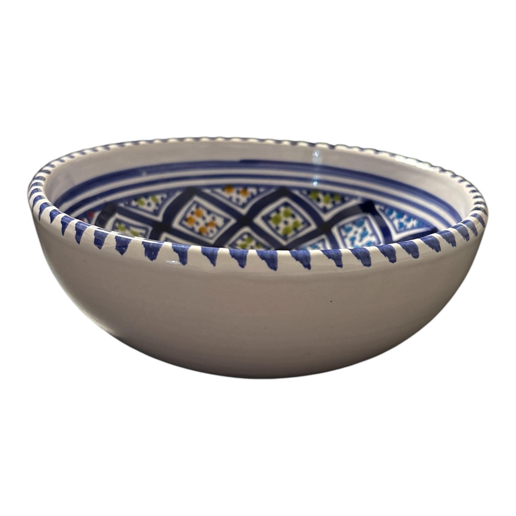 Handcrafted Tunisian Ceramic Bowl Set | Hand-Painted Serving & Salad Bowls | Artisan Mediterranean Tableware |