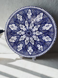 Handmade Tunisian Ceramic Serving Platter | Blue Abstract Design