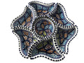 Flower Shaped Snack Dish Set | Handmade Ceramic Mezze Serving Tray | Blue Patterened Entertaining Platter