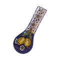 Large Ceramic Spoon Rest (26cm) | Hand-Painted Tunisian Kitchenware - Blue lemon design