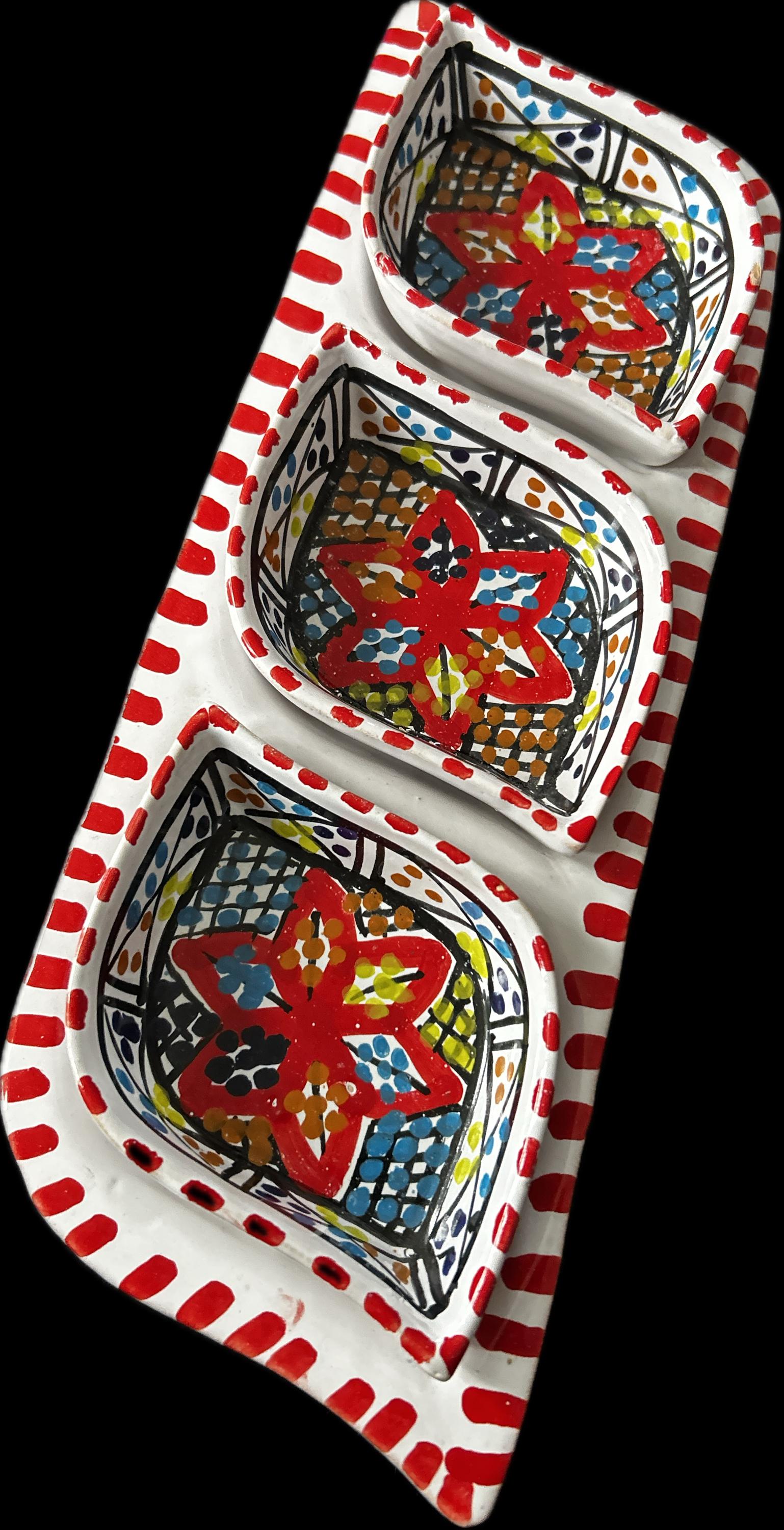 Handmade Tunisian Ceramic Snack Dish - Leaf Design