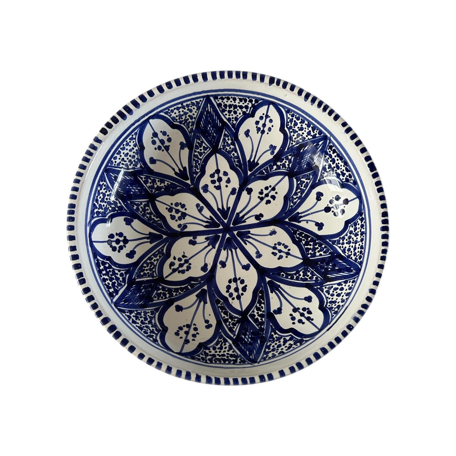 Handmade Tunisian Ceramic Bowl – Mediterranean Serving Dish, 26cm