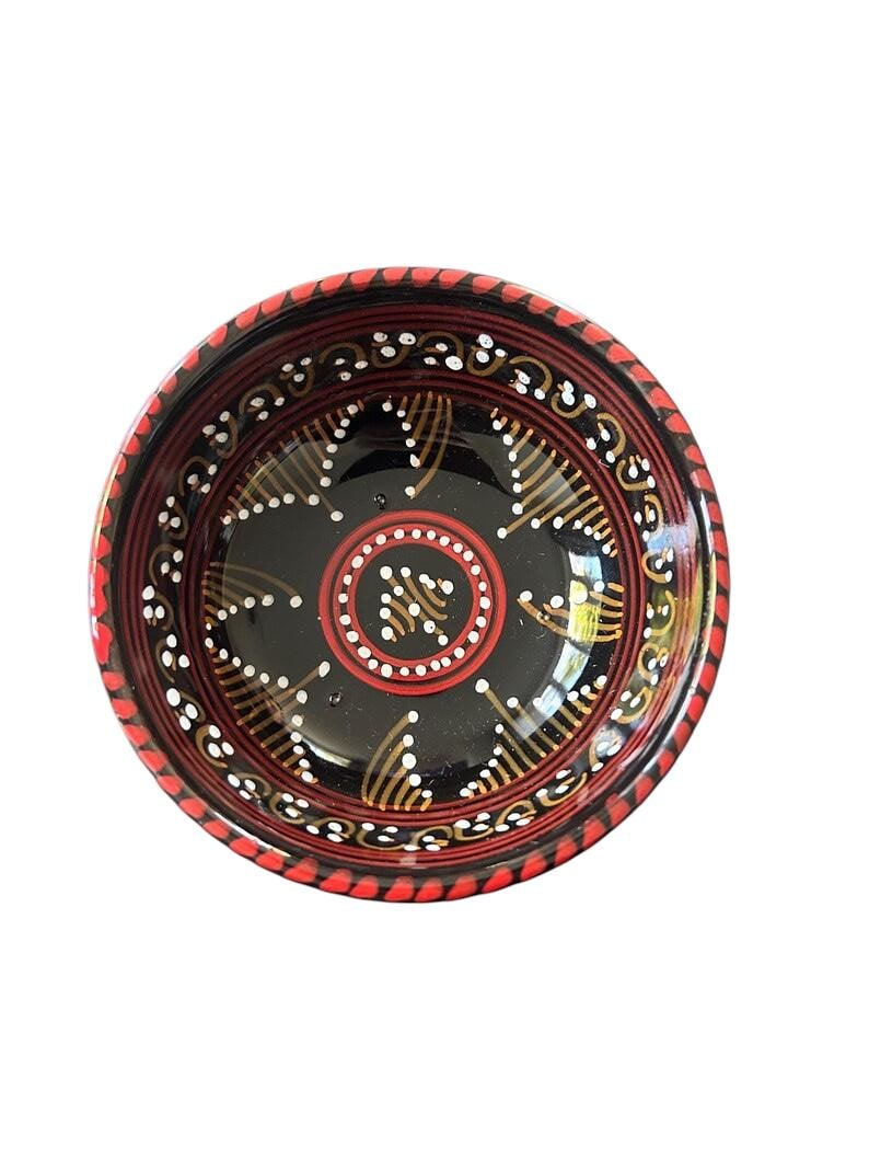 Hand-Painted Tunisian Ceramic Dip Bowl (10cm) | Small Snack & Condiment Dish | Colourful Pottery