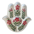 Handmade Ceramic Hamsa Serving Dish – Hand-Painted Floral Design