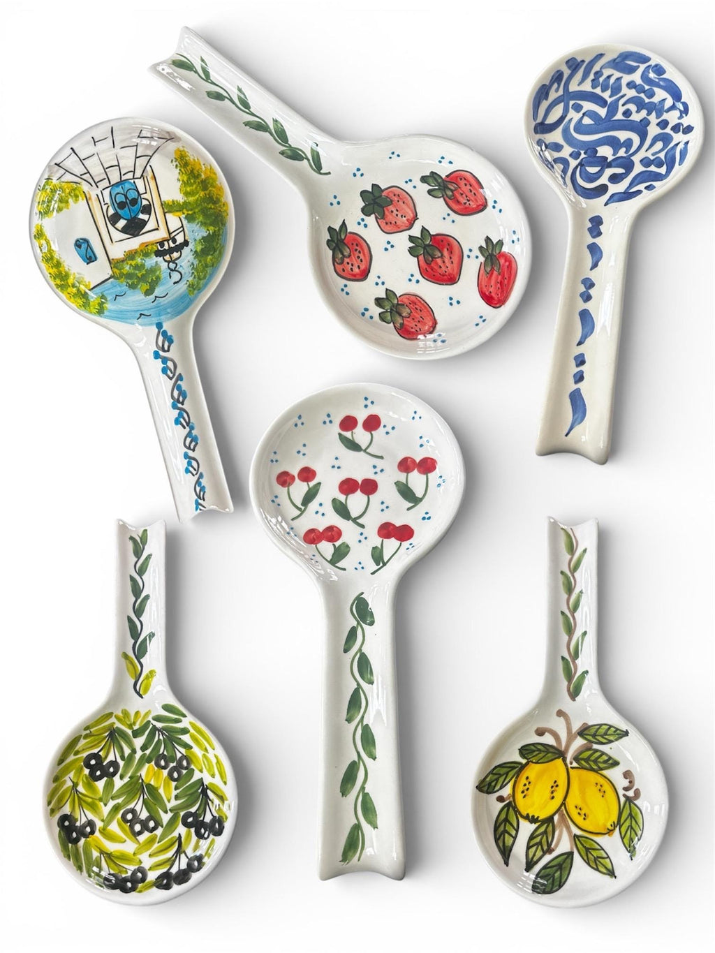 Hand-Painted Ceramic Spoon Rest – Extra Large 30cm – Sidi Bou Said