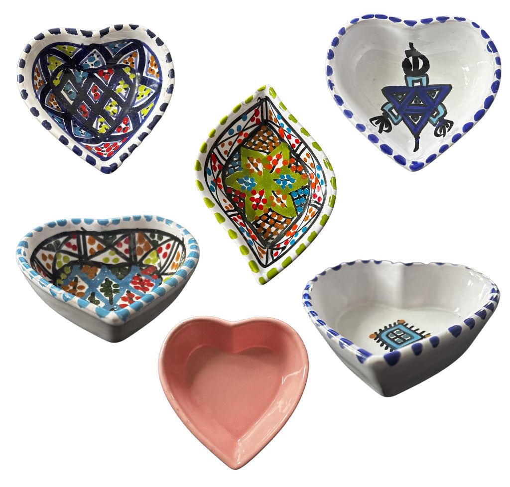 Hand-Painted Tunisian Ceramic Dip Bowl | Small Snack & Condiment Dish | Colourful Pottery