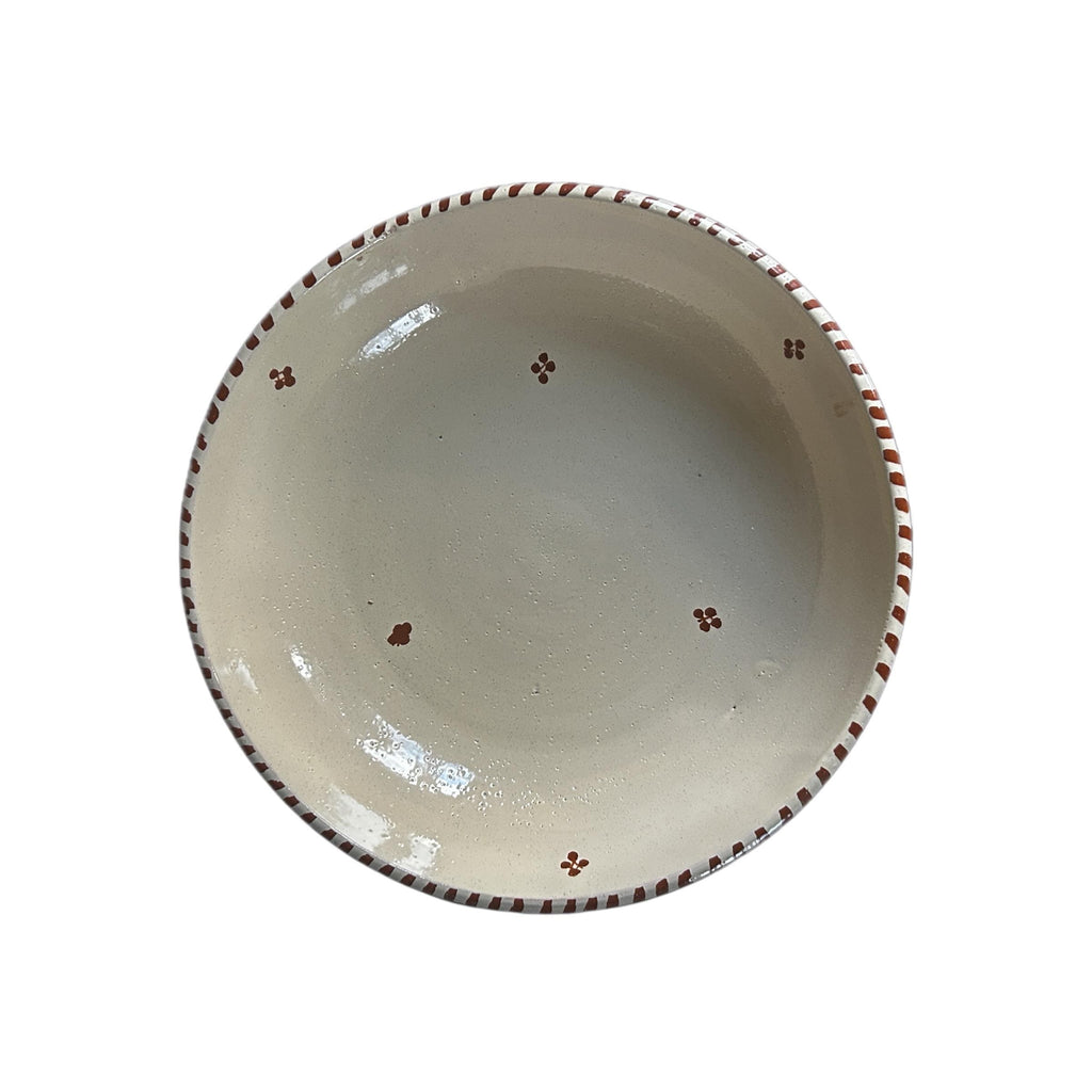 Handmade Tunisian Ceramic Pasta Bowl (25cm) | Large Shallow Serving Bowl | Rustic Hand-Painted Pottery Dish