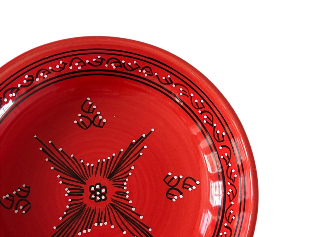 Handmade Tunisian Ceramic Pasta Bowl – Mediterranean Serving Dish, 26cm