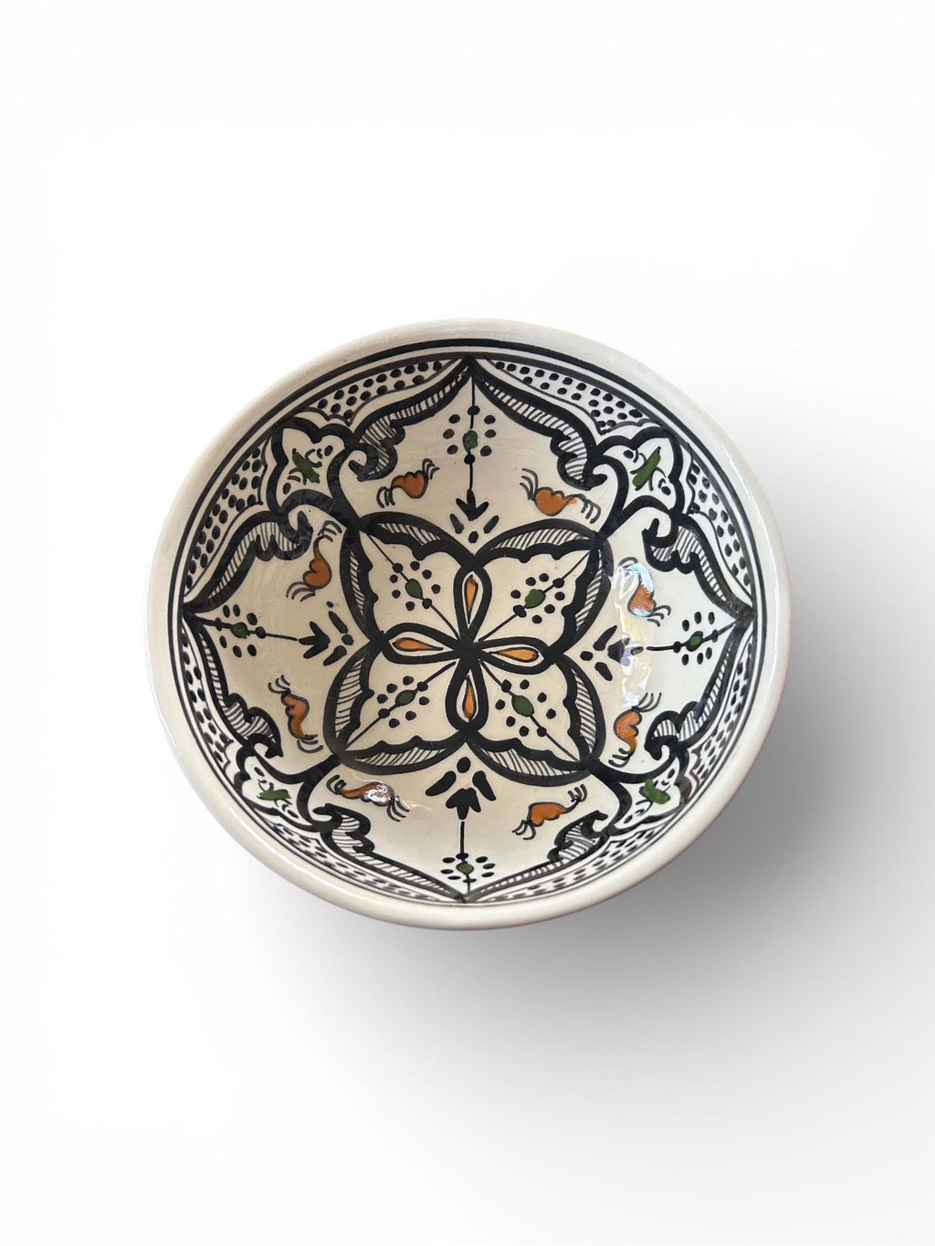 Handmade Tunisian Ceramic Bowl – Black Design