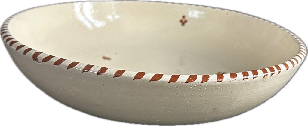 Handmade Tunisian Ceramic Pasta Bowl (25cm) | Large Shallow Serving Bowl | Rustic Hand-Painted Pottery Dish