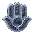 Handmade Tunisian Ceramic Hamsa Serving Platter – Light blue
