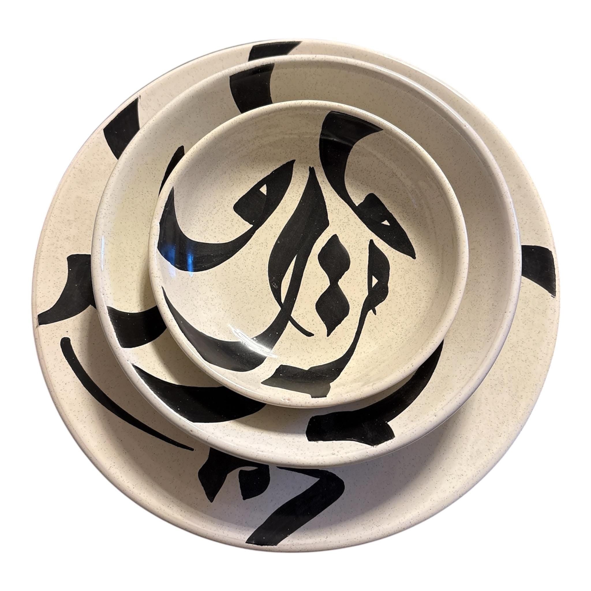 Hand-Painted Tunisian Ceramic Dinnerware Set |2 or 4 person set -