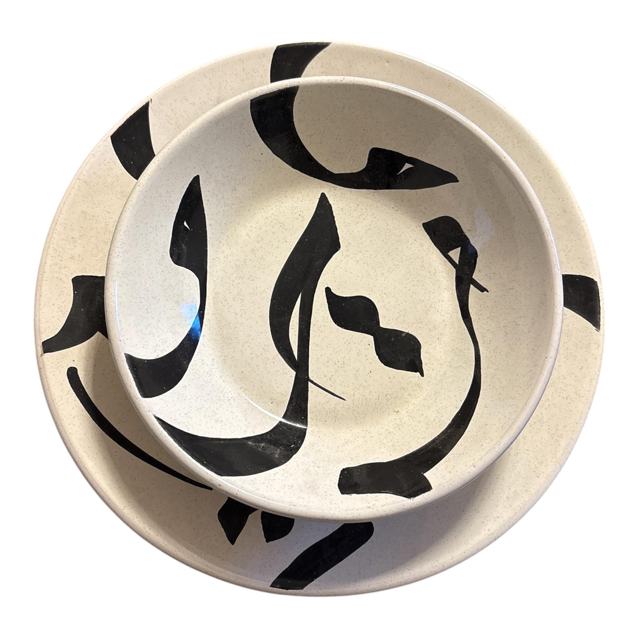 Hand-Painted Tunisian Ceramic Dinnerware Set |2 or 4 person set -