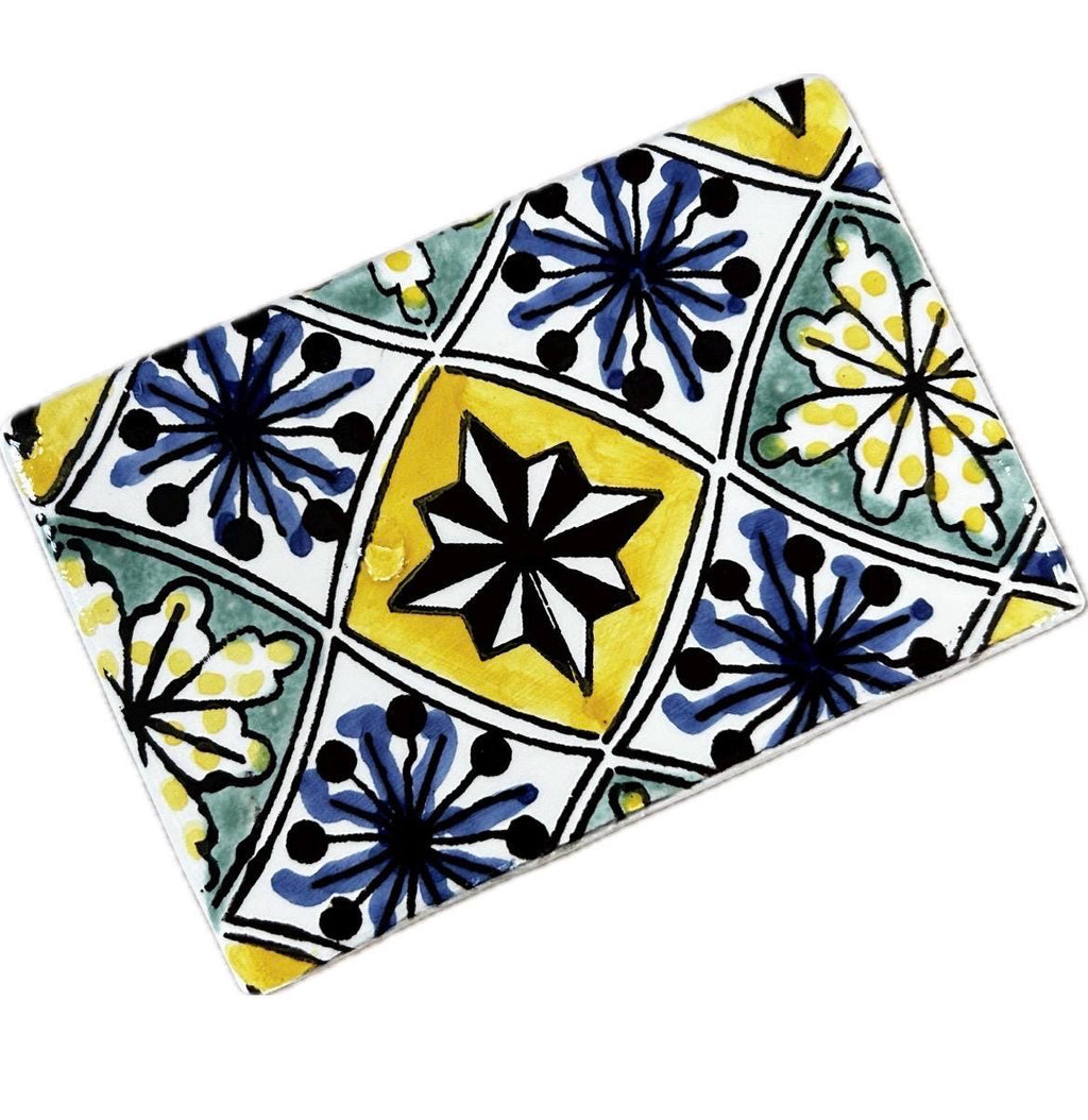 Handmade Tunisian Serviette Napkin Holder - Yellow and Blue