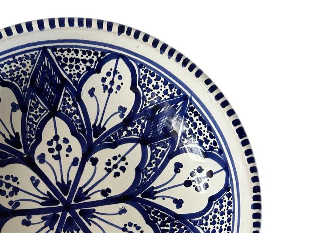 Handmade Tunisian Ceramic Bowl – Mediterranean Serving Dish, 26cm