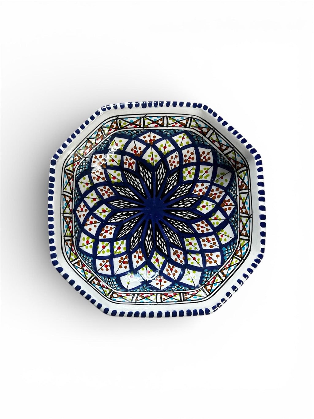 Set of 3 Square Ceramic Bowls | Handcrafted Tunisian Ceramic | Hand-Painted Artisan Tableware