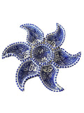 Hand-Painted Tunisian Ceramic Mezze Platter – Blue and White Petal Dishes
