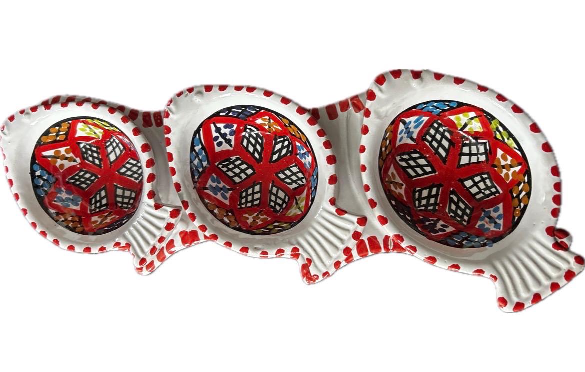 Handmade Tunisian Ceramic Snack Dish - Fish Design