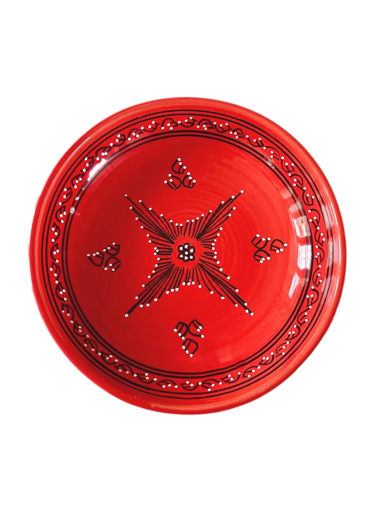 Handmade Tunisian Ceramic Pasta Bowl – Mediterranean Serving Dish, 26cm