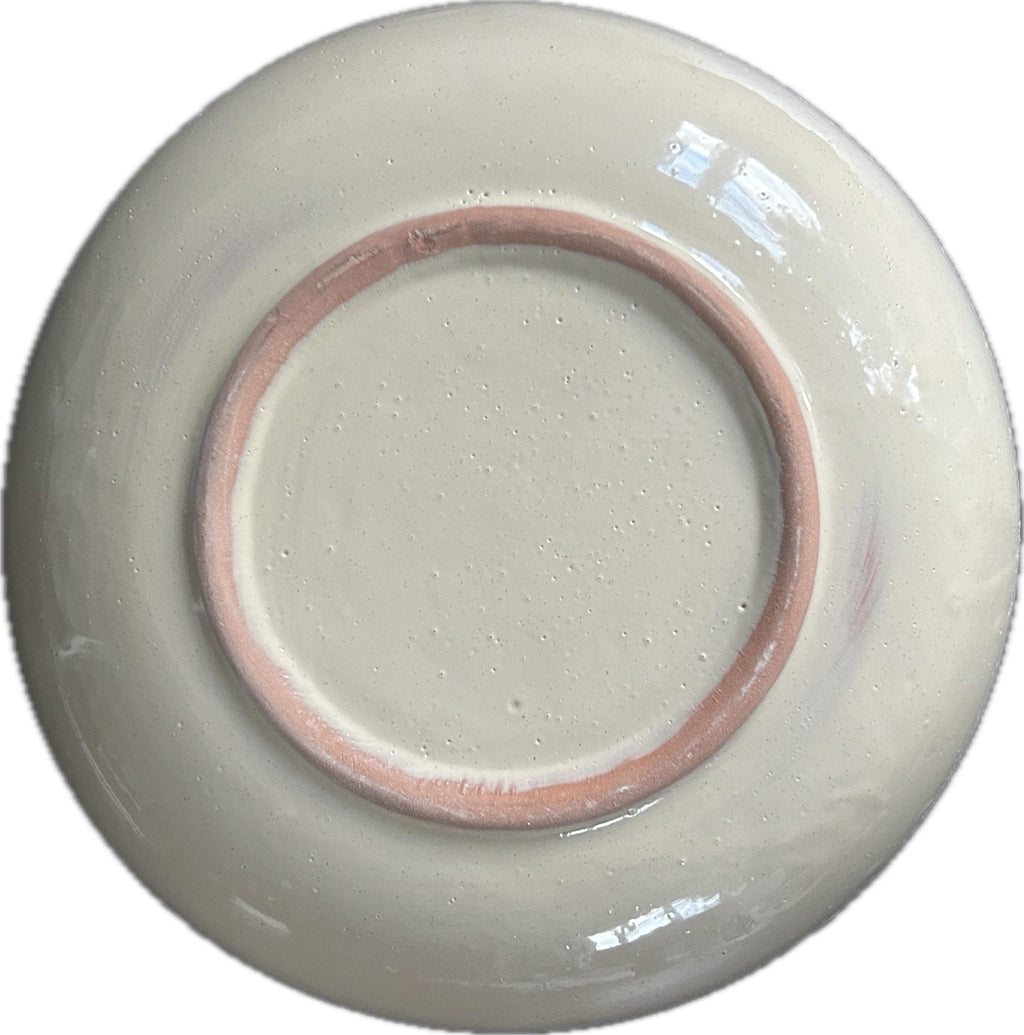 Handmade Tunisian Ceramic Pasta Bowl (25cm) | Large Shallow Serving Bowl | Rustic Hand-Painted Pottery Dish