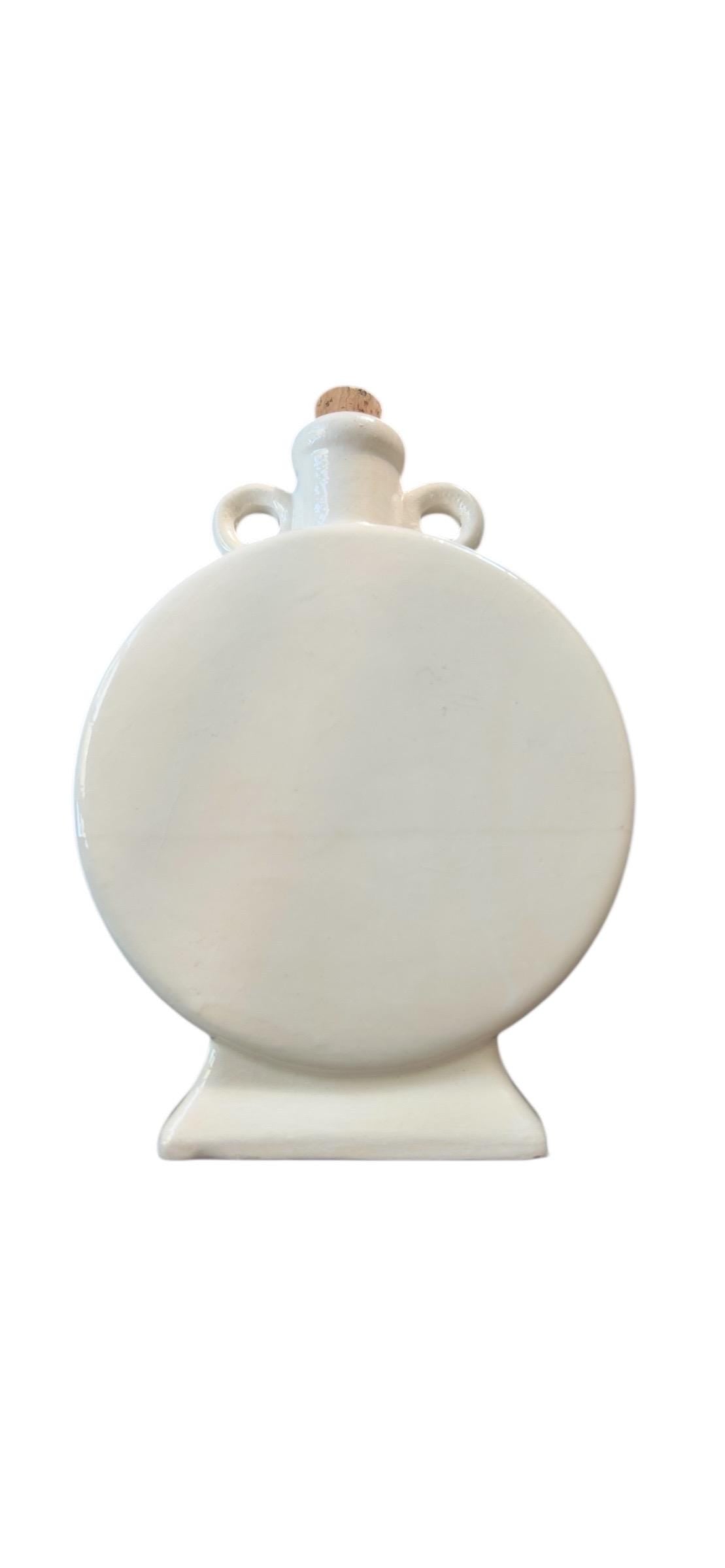 Handmade Tunisian Ceramic Olive Oil Decanter – Blue Fish Design, 21cm