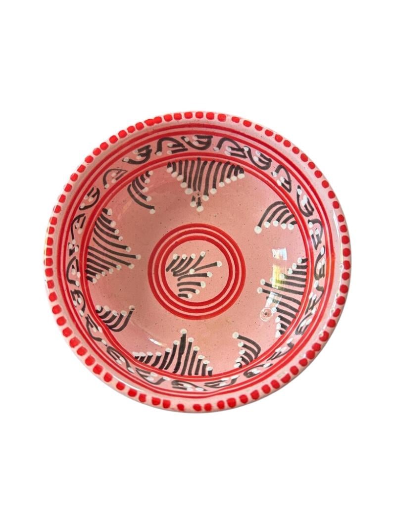 Hand-Painted Tunisian Ceramic Dip Bowl (10cm) | Small Snack & Condiment Dish | Colourful Pottery