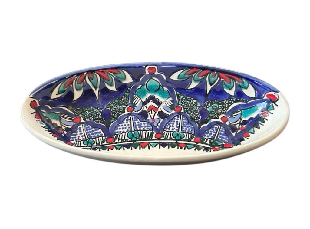 Hand-Painted Oval Serving Dish | Artisan Tunisian Ceramic Mediterranean Tableware