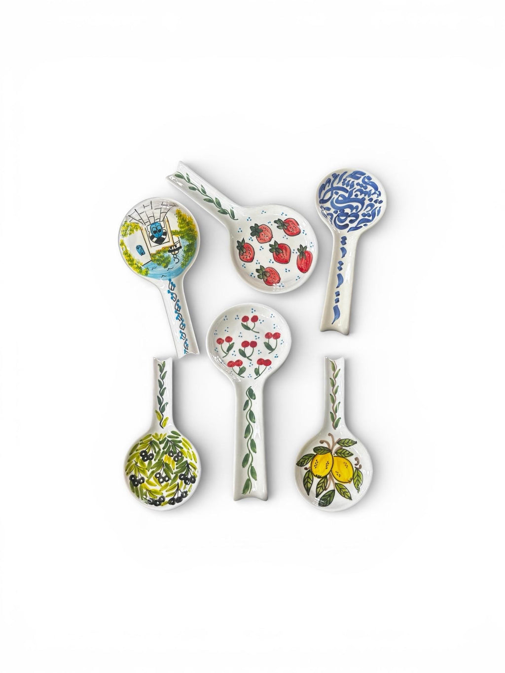 Hand-Painted Ceramic Spoon Rest – Extra Large 30cm – Sidi Bou Said