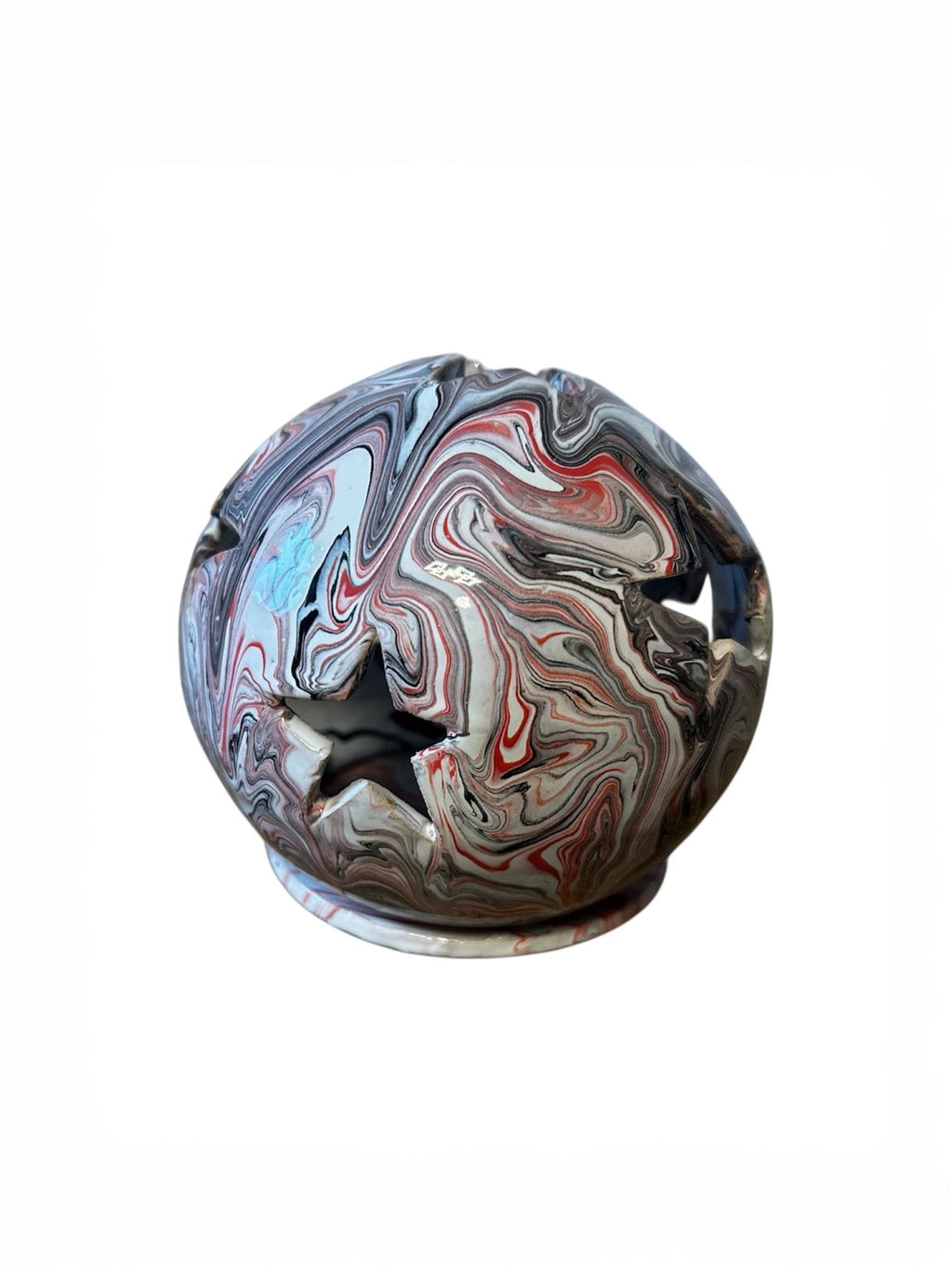 Handmade Tunisian Ceramic Star Wax Burner – Two-Piece Spherical Oil Warmer