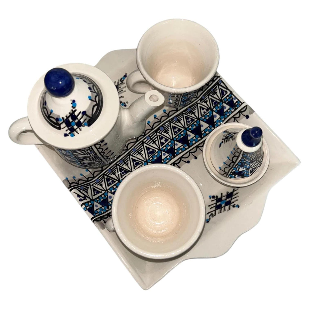 Handmade Tunisian Coffee Set – 5 Piece Hand-Painted Coffee Set