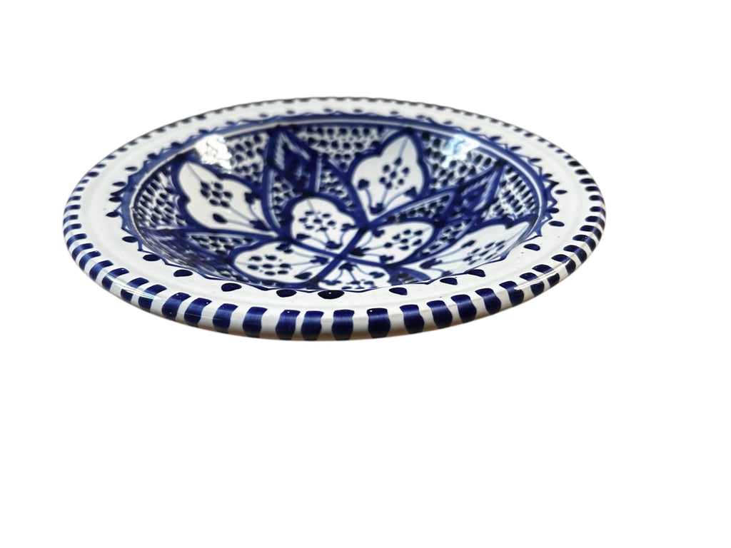 Hand-Painted Tunisian Ceramic Plate | Handmade Everyday Shallow Bowl
