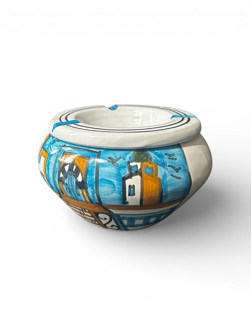 Hand-Painted Tunisian Ceramic Ashtray | Sidi Bou Said