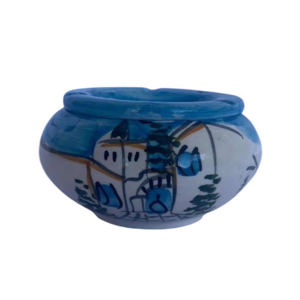 Hand-Painted Ceramic Ashtray | Tunisian Artisan Piece, Mediterranean Decor