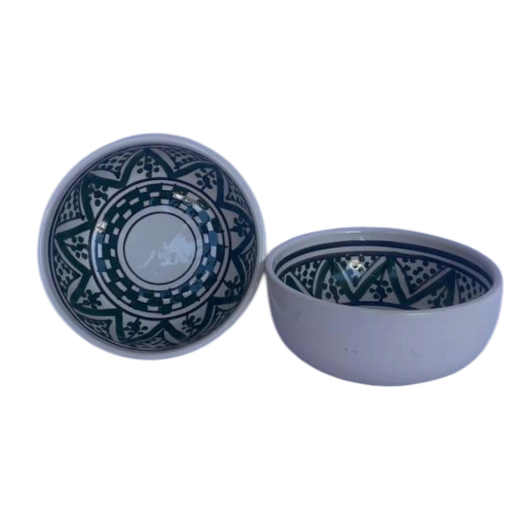 Handmade Tunisian Ceramic Bowl – Black Design