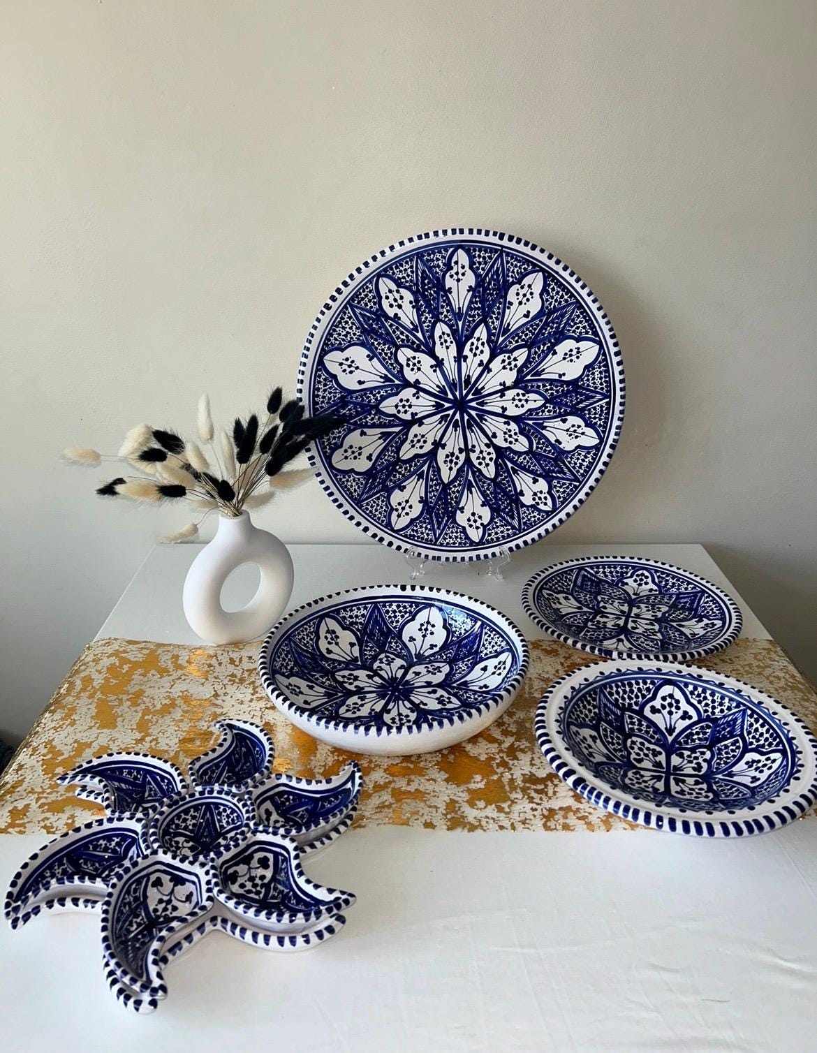 Hand-Painted Tunisian Ceramic Plate | Handmade Everyday Plate
