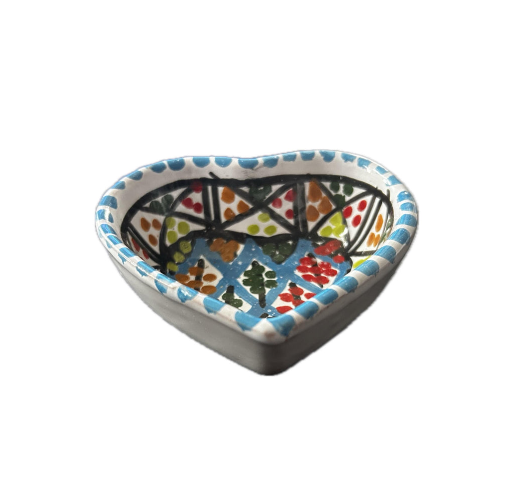 Hand-Painted Tunisian Ceramic Dip Bowl | Small Snack & Condiment Dish | Colourful Pottery