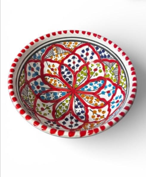 Handmade Tunisian Ceramic Bowl – Red