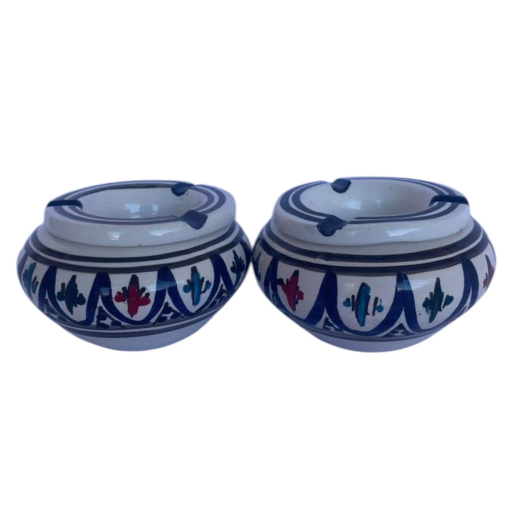 Hand-Painted Ceramic Ashtray | Tunisian Artisan Piece, Mediterranean Decor