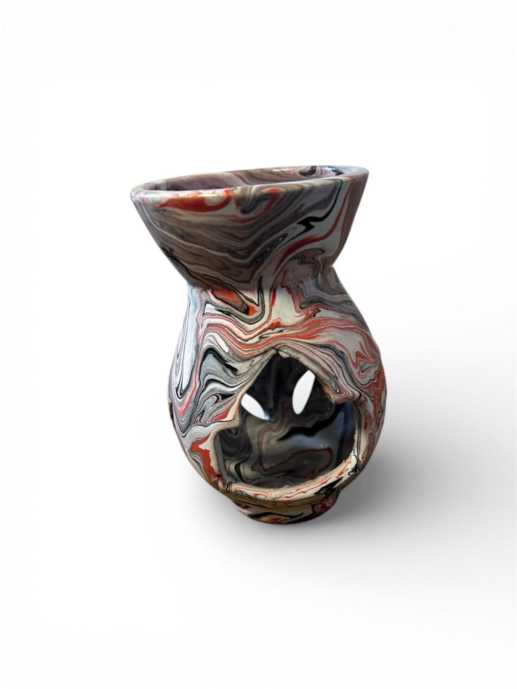 Handmade Ceramic Wax & Oil Burner – Marbled Finish