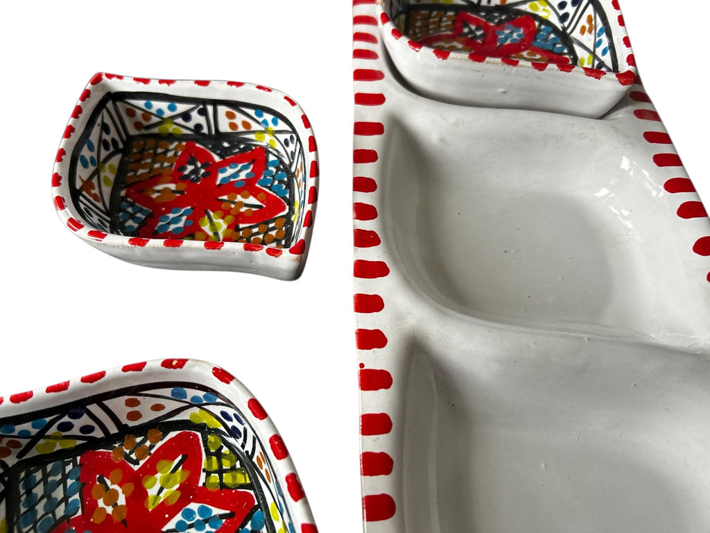 Handmade Tunisian Ceramic Snack Dish - Leaf Design