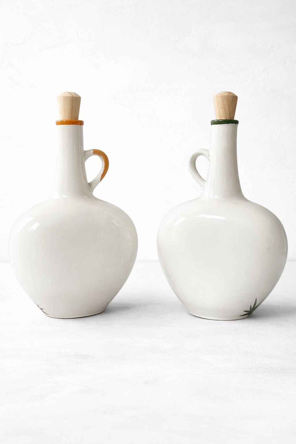 Hand Painted Ceramic Oil & Vinegar Bottle Set | Tunisian Kitchen Decor