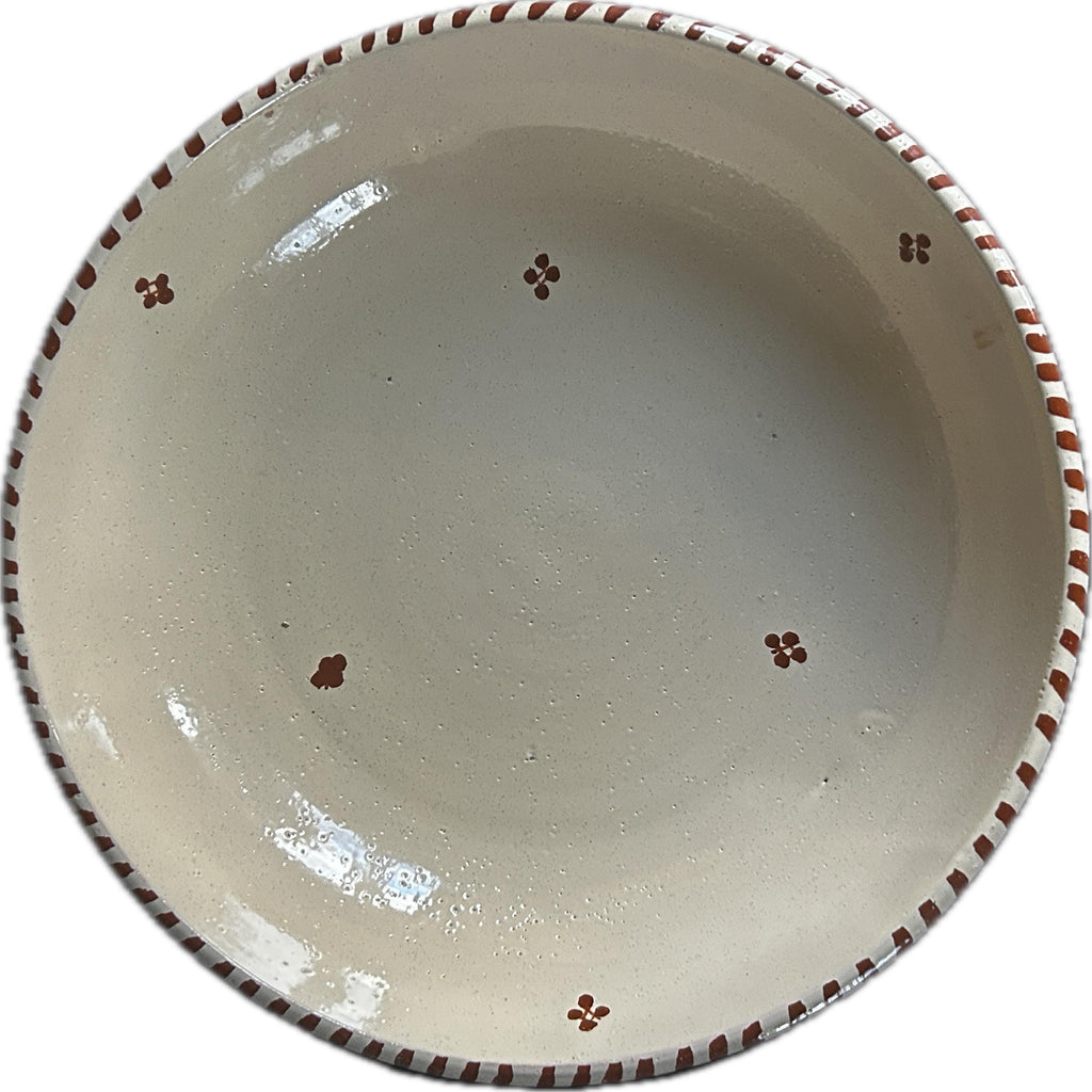 Handmade Tunisian Ceramic Pasta Bowl (25cm) | Large Shallow Serving Bowl | Rustic Hand-Painted Pottery Dish