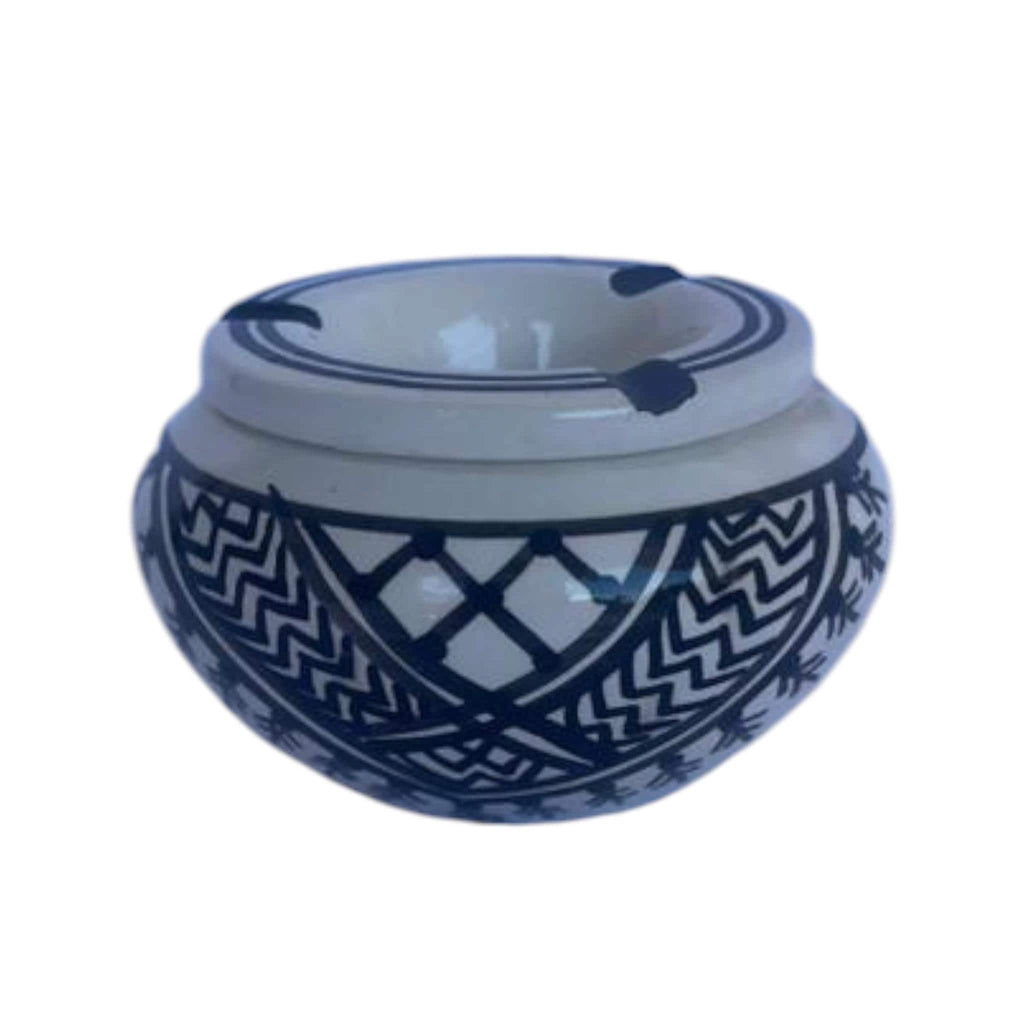 Hand-Painted Ceramic Ashtray | Tunisian Artisan Piece, Mediterranean Decor