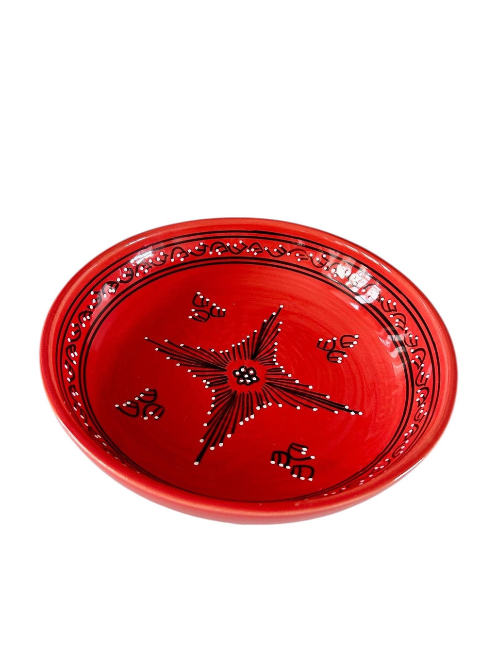 Handmade Tunisian Ceramic Pasta Bowl – Mediterranean Serving Dish, 26cm