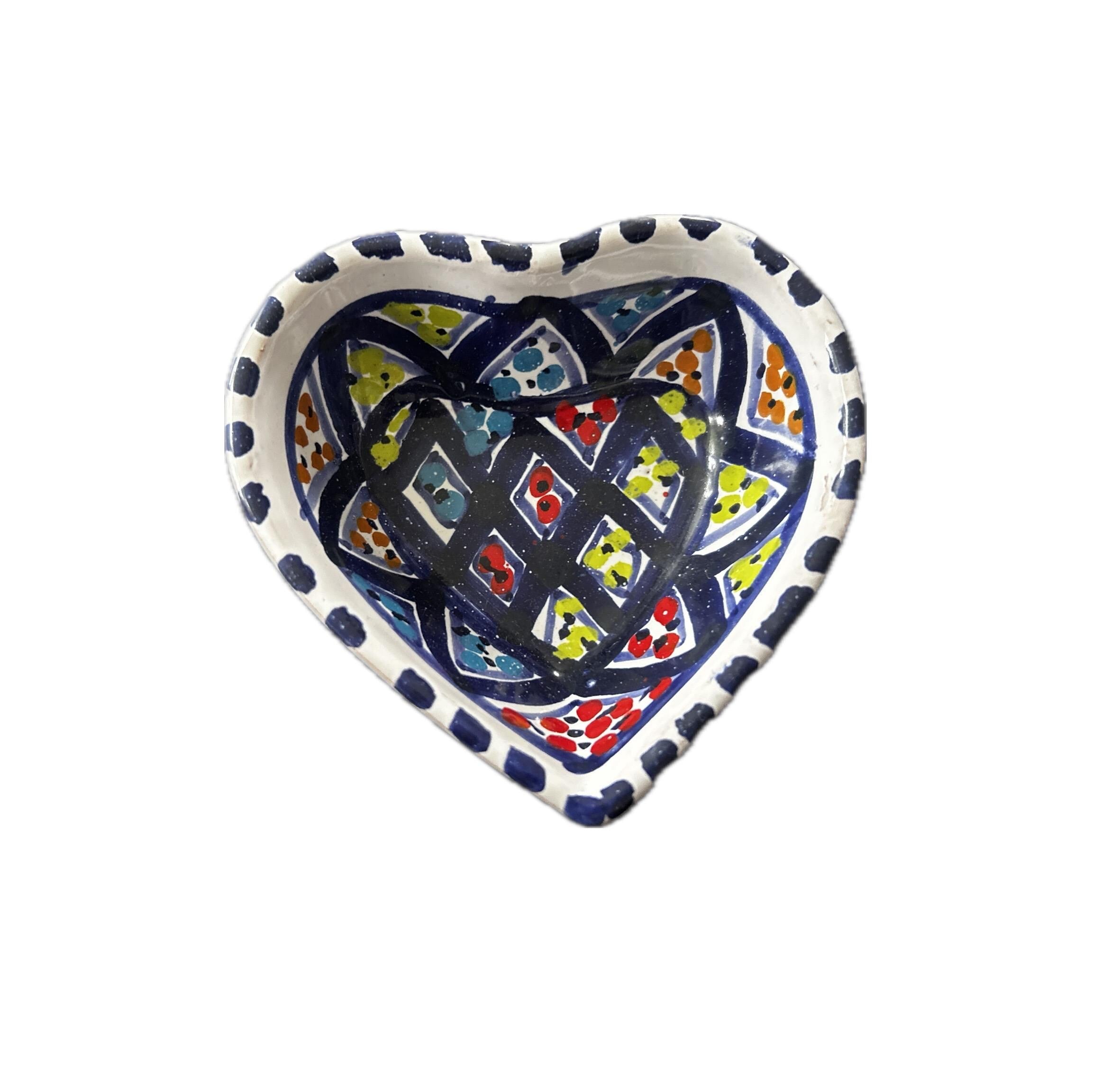 Hand-Painted Tunisian Ceramic Dip Bowl | Small Snack & Condiment Dish | Colourful Pottery